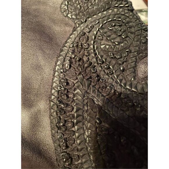 NWT Free People City Slicker Leather Mini Dress Size 10 retail $695 - Picture 3 of 6